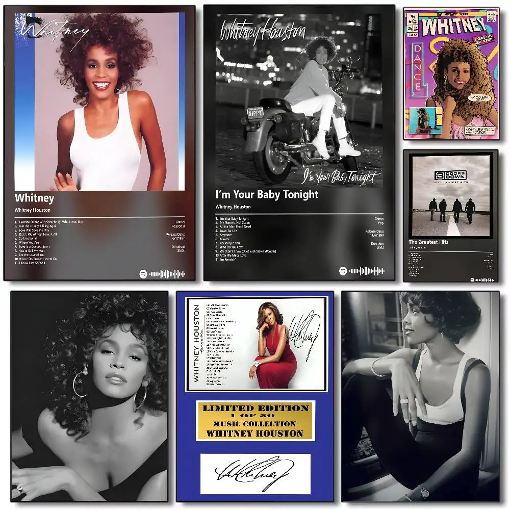 Home Decor Houston - Cantante W-Whitney H-Houston Copertina dell'album Poster