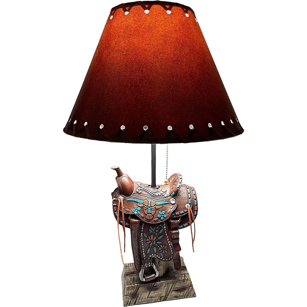 Home Decor Lamp - Lampada da Tavolo Stile Cowboy Longhorn