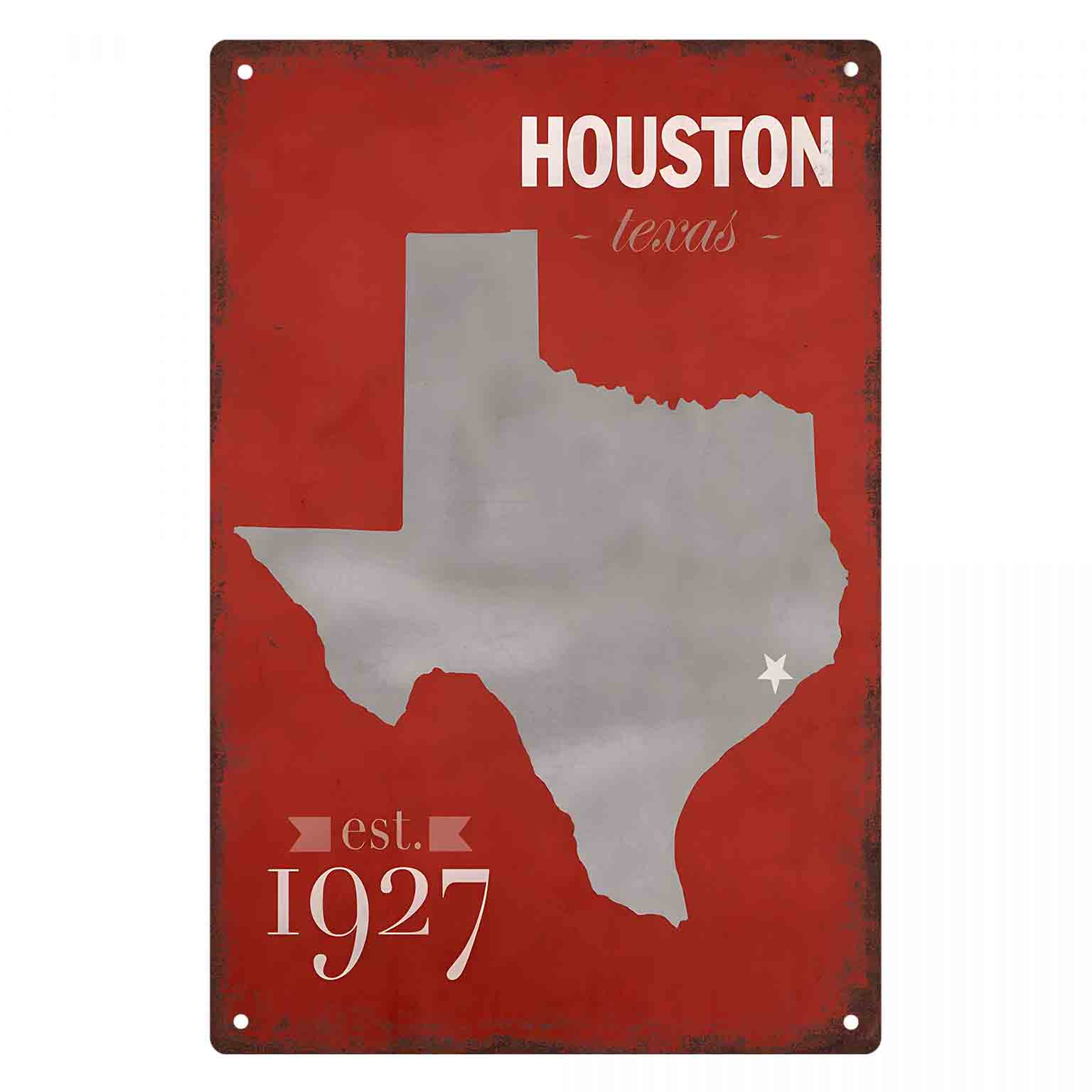 Home Decor Houston - Insegna da parete in metallo 2D