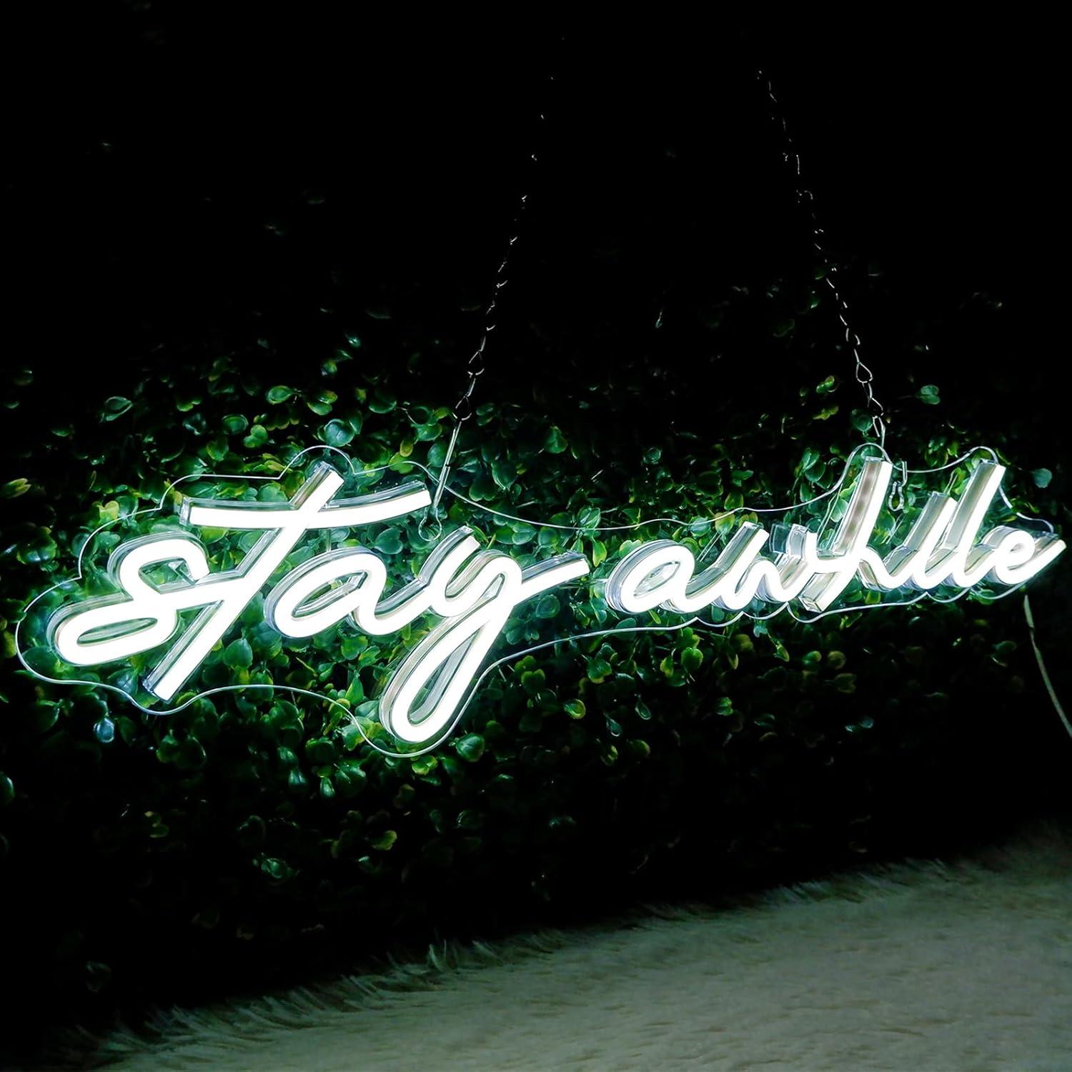 Home Decor Light - Insegne al Neon 'Stay Awhile' con
