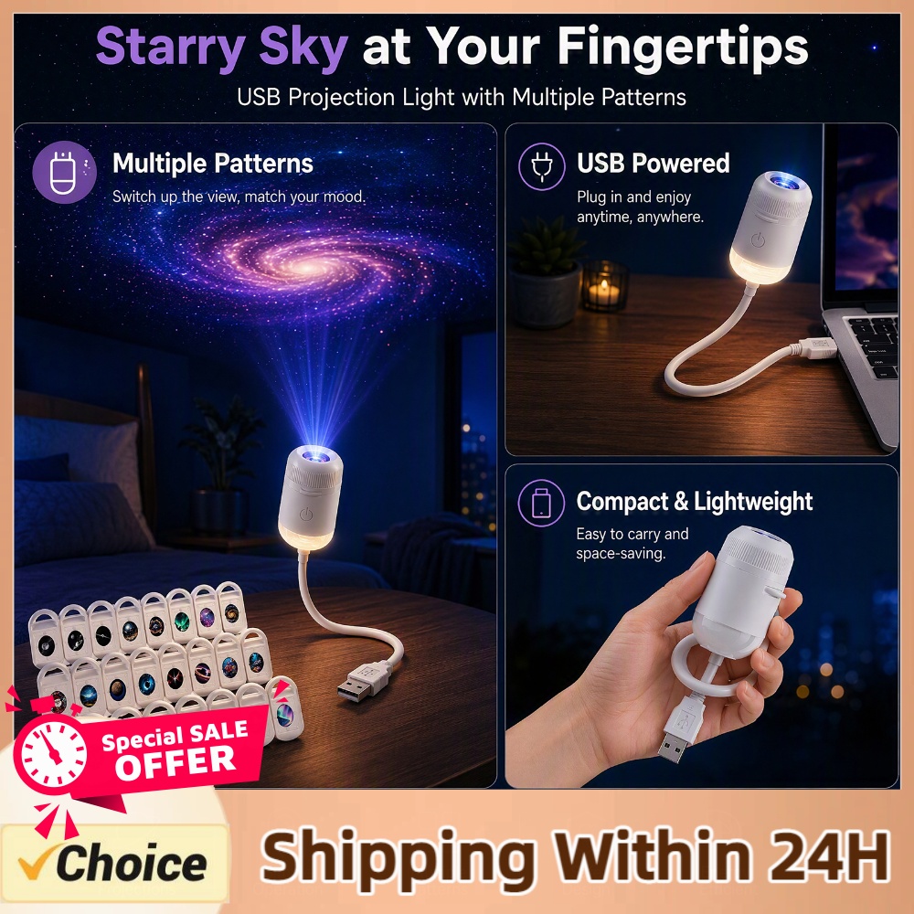 Home Decor Lamp - Proiettore USB Cielo Stellato, Lampada Proiettore