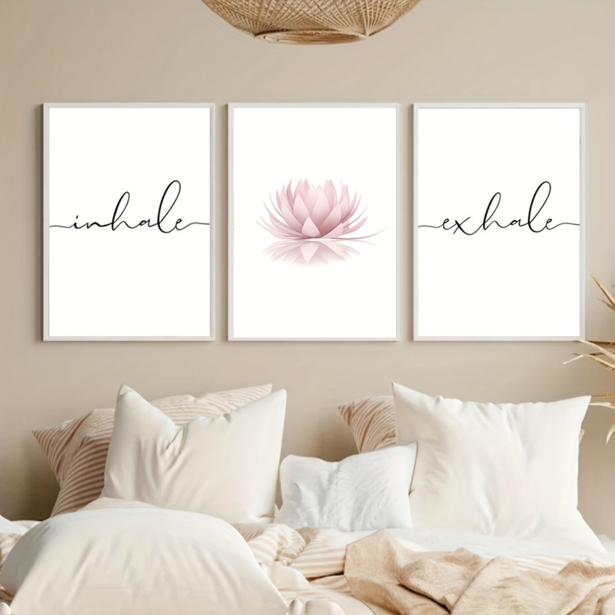 Home Decor Yoga - Set di 3 Stampe su Tela