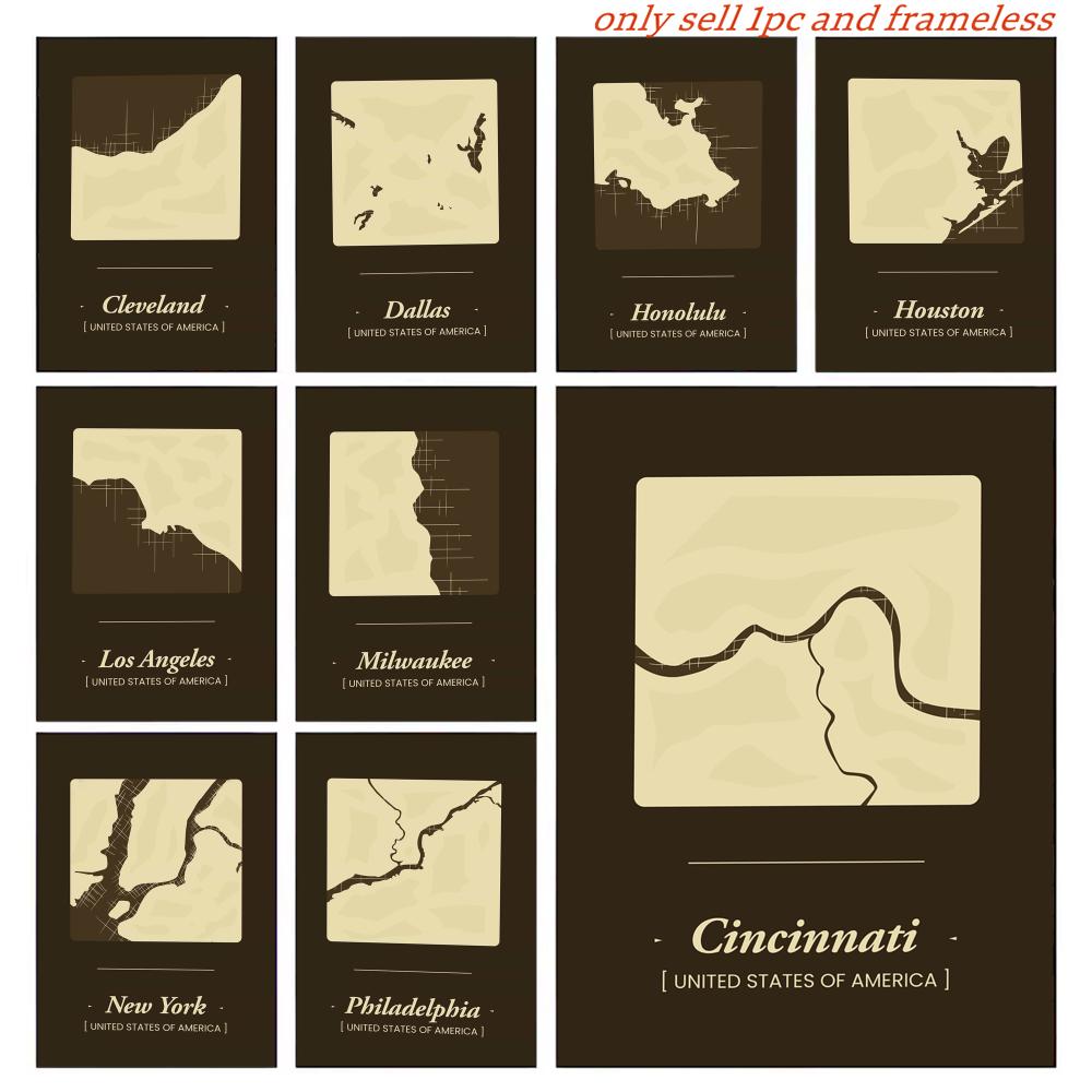 Home Decor Houston - Poster con mappa della città di