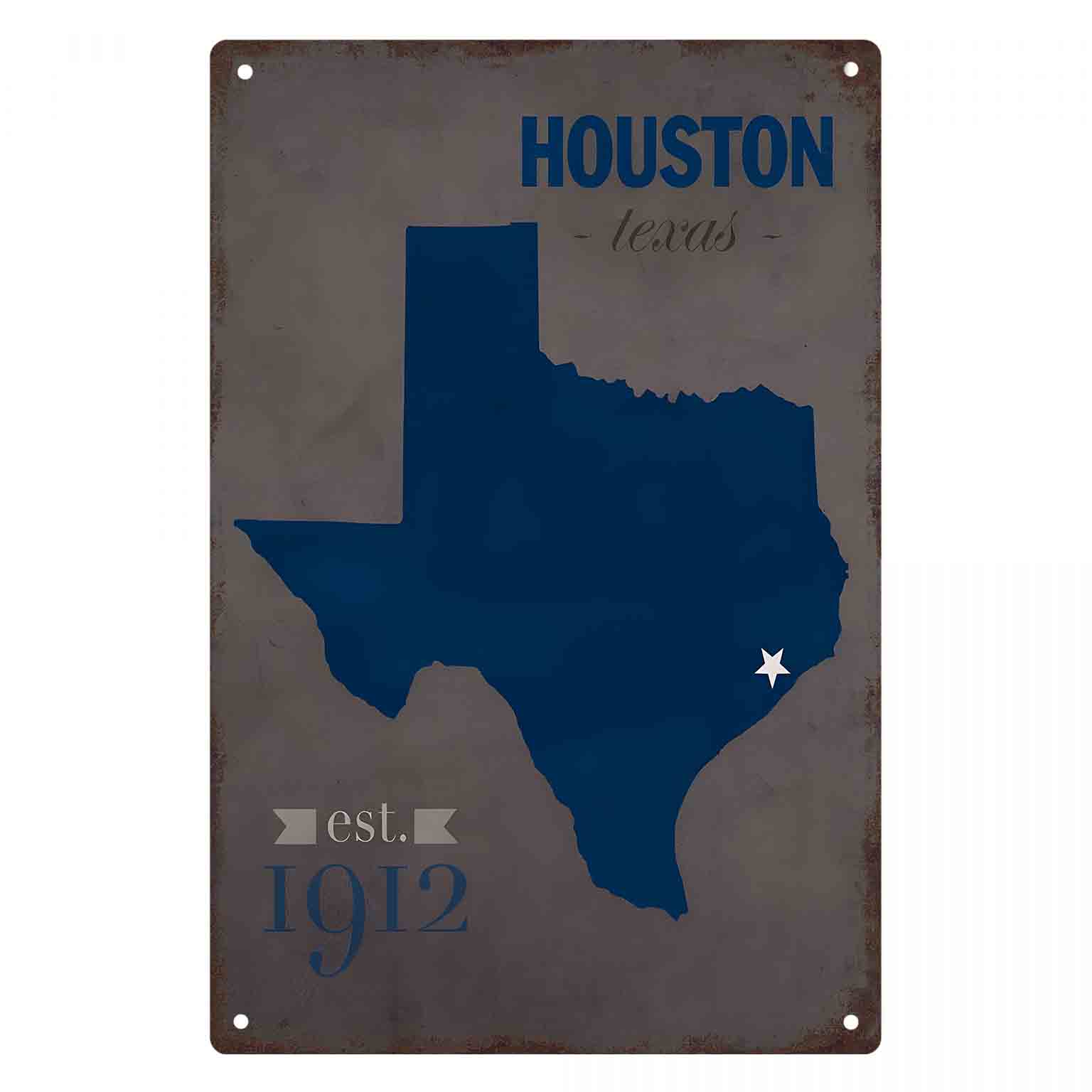 Home Decor Houston - Insegna da parete in metallo con