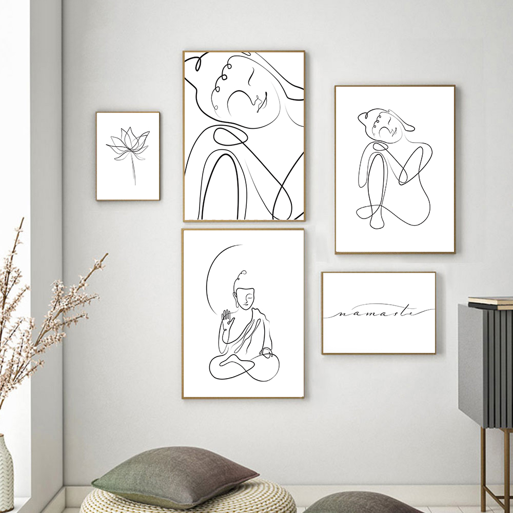 Home Decor Yoga - Quadri su tela con Buddha meditante,