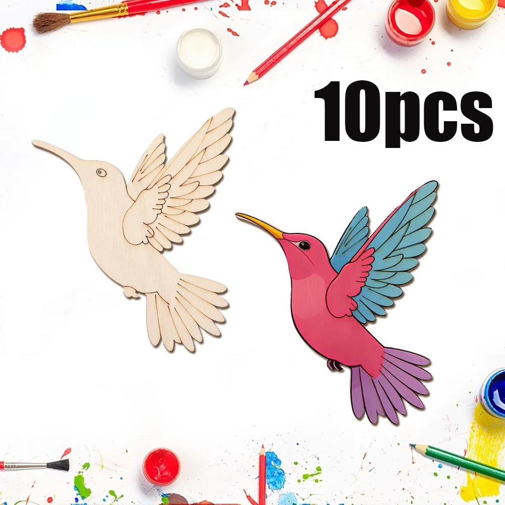 Home Decor Diy - Set di 10 Animali in Legno
