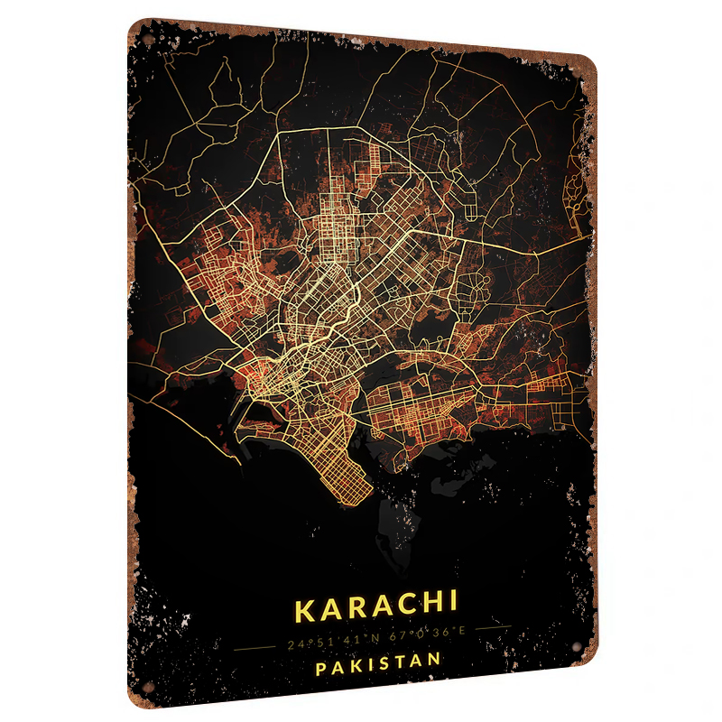 Home Decor Karachi - Karachi Pakistan Mappa della città Arte