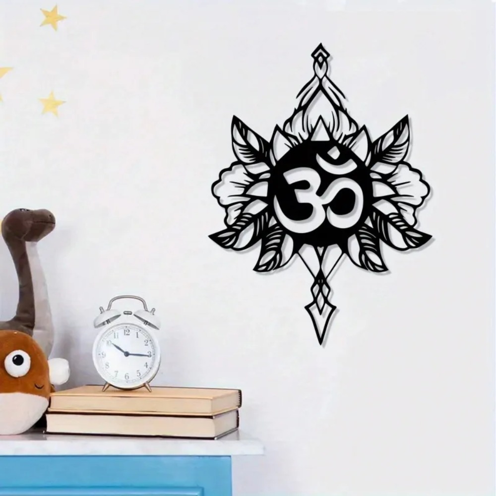 Home Decor Yoga - Om Lotus Metal Wall Art, decorazione