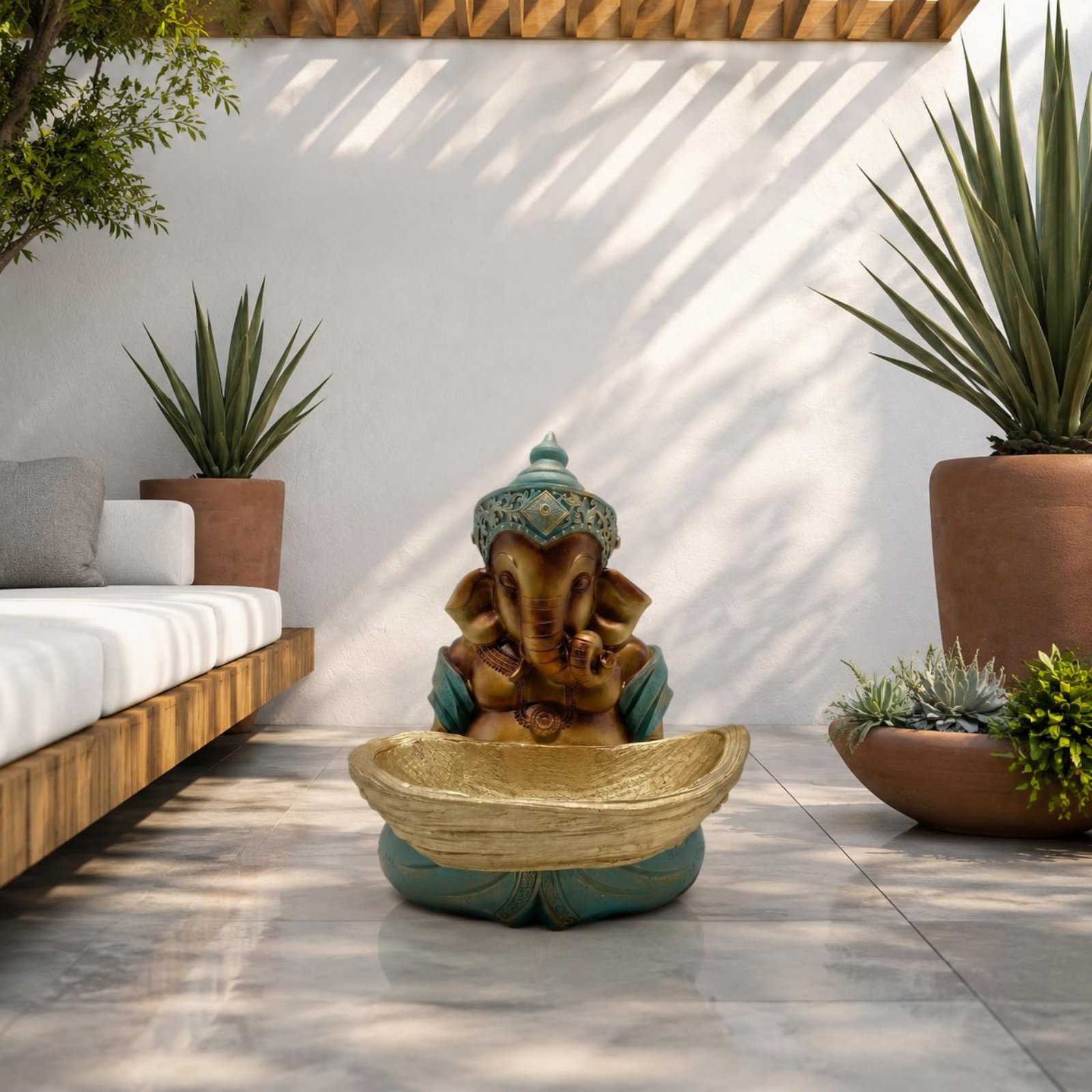 Home Decor Handmade - Statua di Ganesha, Scultura del Dio