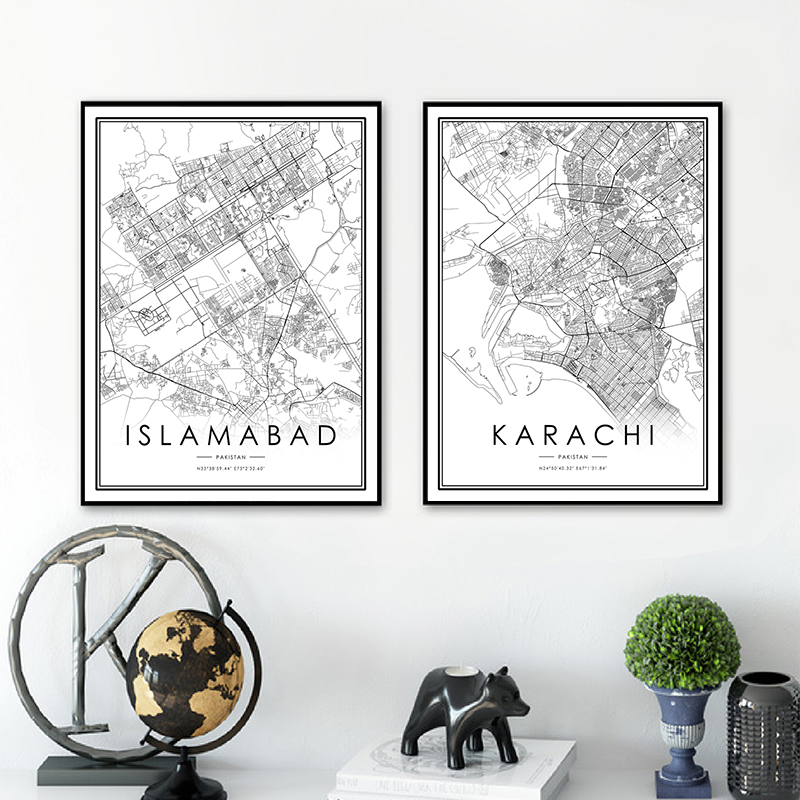 KARACHI City Map Poster mappa  - Home Decor Karachi recensione e prezzo