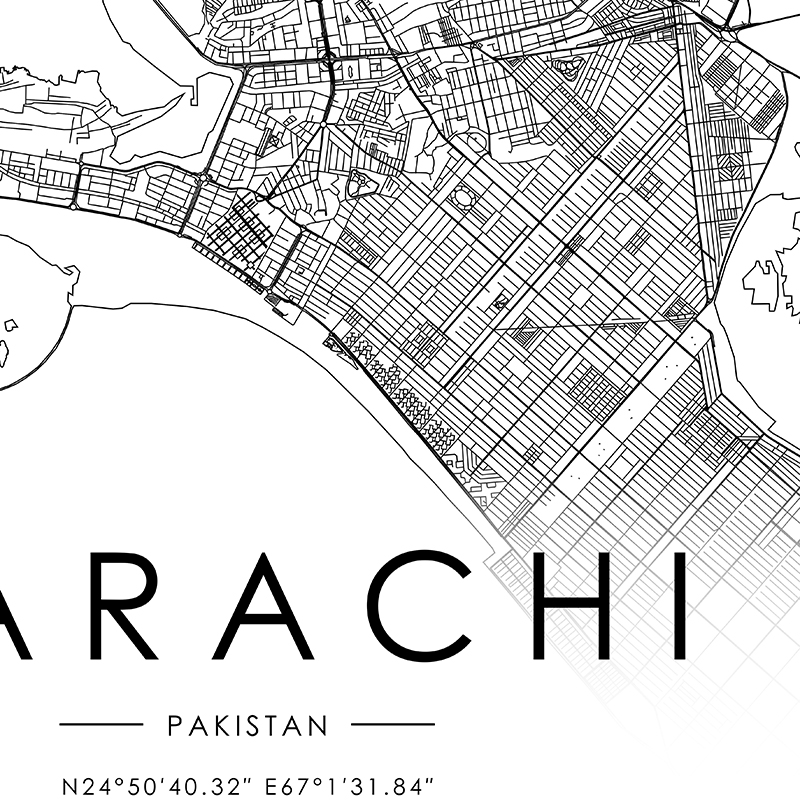 KARACHI City Map Poster mappa  - Home Decor Karachi recensione e prezzo