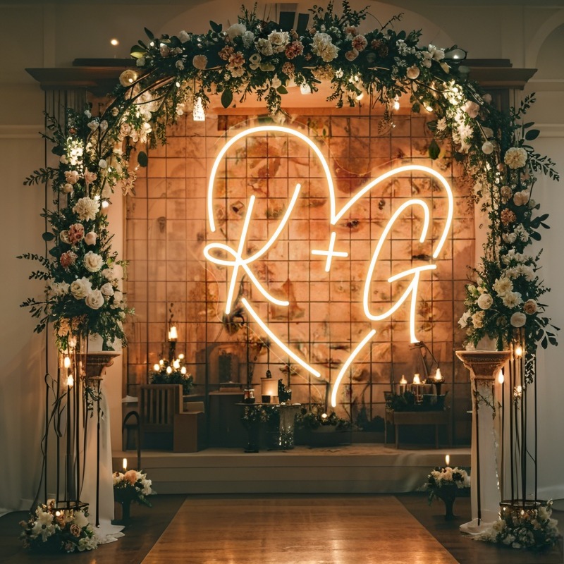 Insegna al neon a LED con iniz - Home Decor For Wedding recensione e prezzo