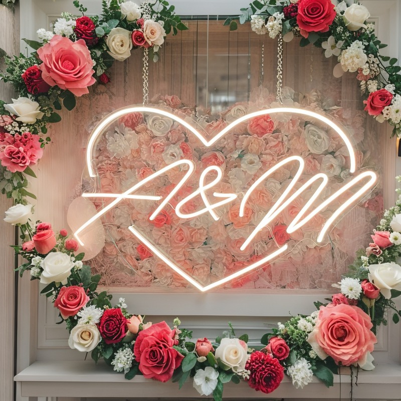 Insegna al neon a LED con iniz - Home Decor For Wedding recensione e prezzo