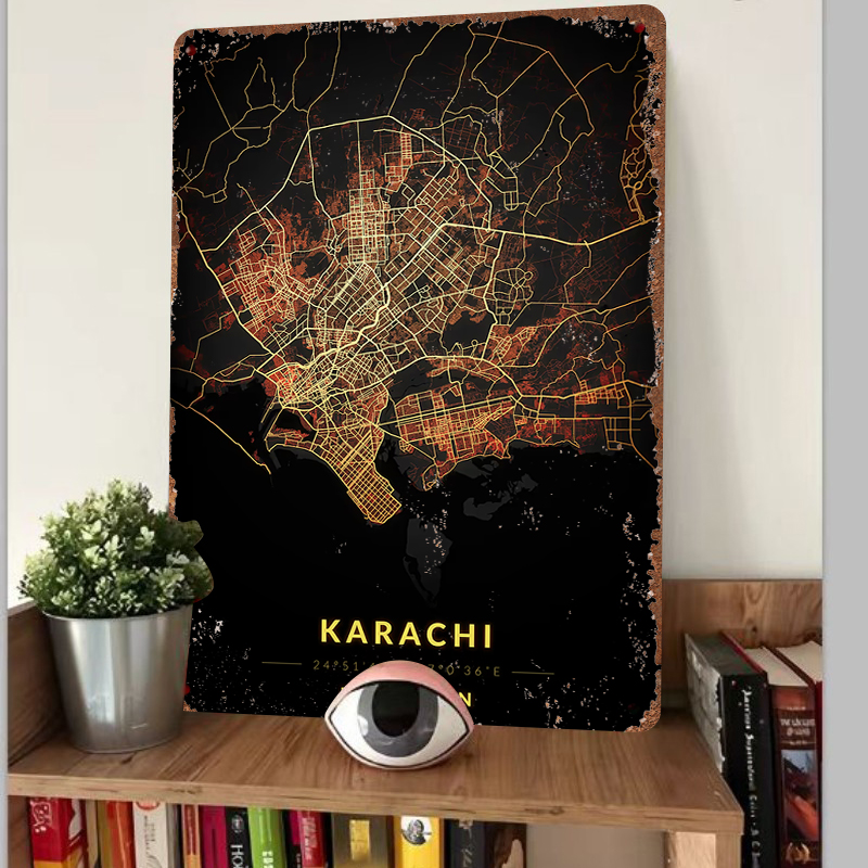 Karachi Pakistan Mappa della c - Home Decor Karachi recensione e prezzo