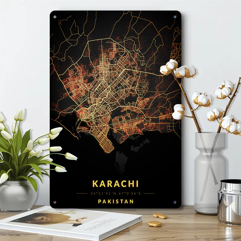 Karachi Pakistan Mappa della c - Home Decor Karachi recensione e prezzo